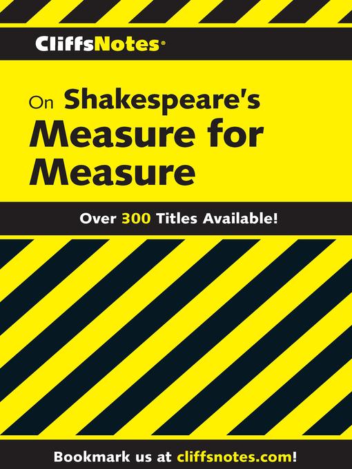 Title details for CliffsNotes on Shakespeare's Measure For Measure by L. L. Hillegass - Available